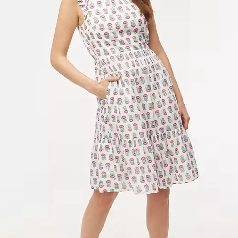 J. CREW Ruffled MIDI Dress Sleeveless Nwt Sz 8